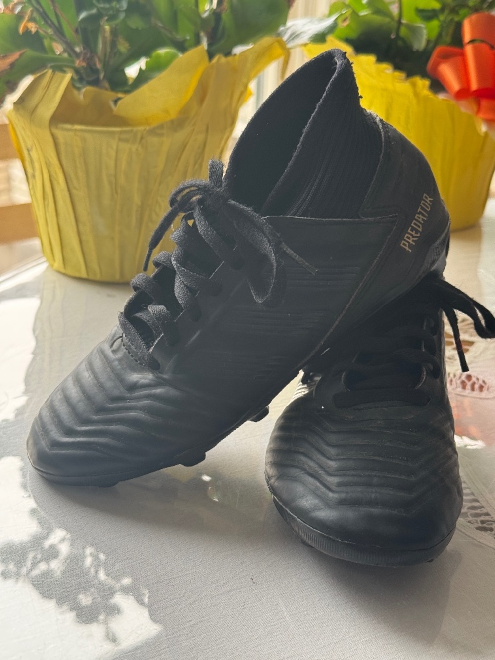 Adidas Predator 19.3 FG Cleats All Black Youth Size 2 Unisex